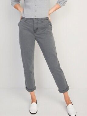 NWT Old Navy O.G. Easy Chino Pant Panther Grey Women's Medium M Neutral Everyday